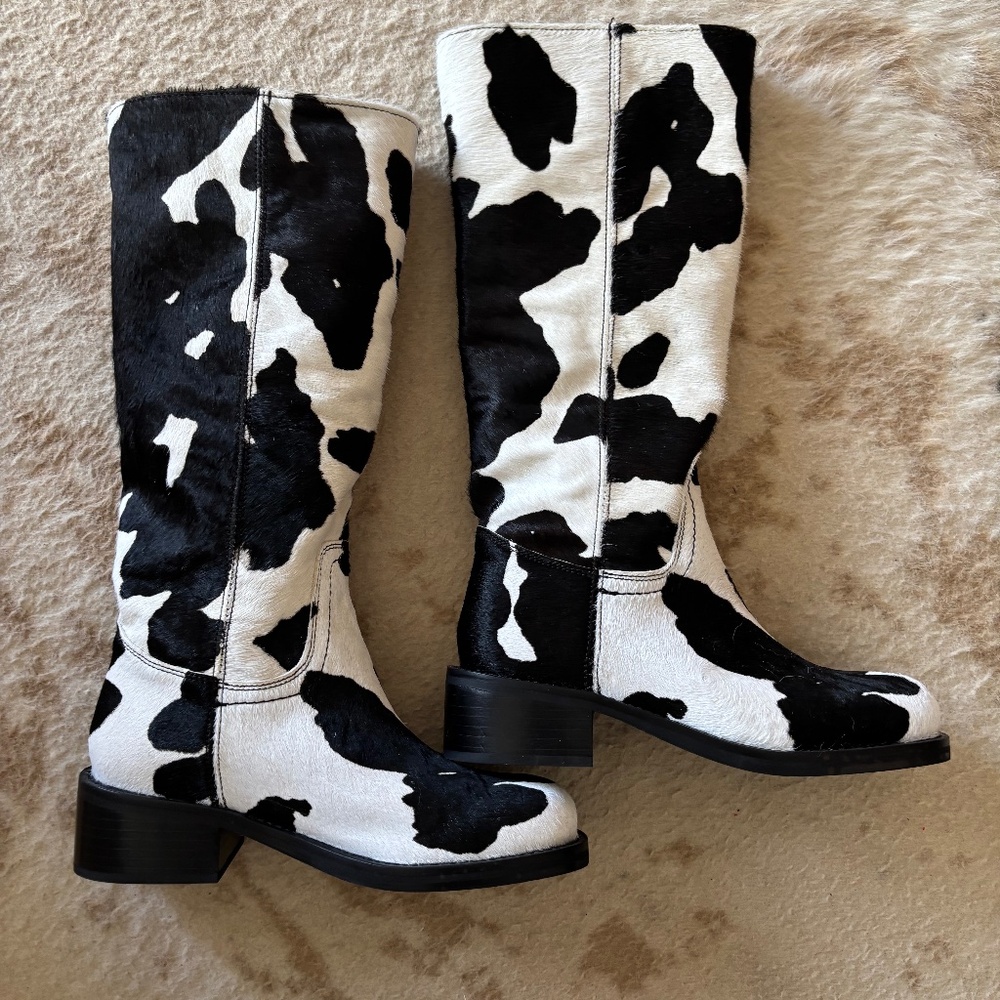 Steve Madden Riggs Black Cowprint Boots